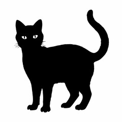 cat silhouette black vector SVG