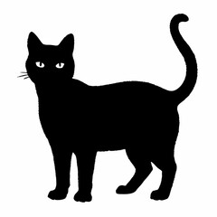cat silhouette black vector SVG