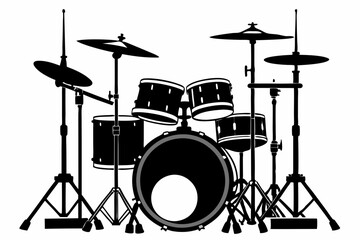 Drum Set silhouette vector illustration