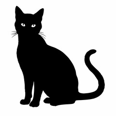 cat silhouette black vector SVG