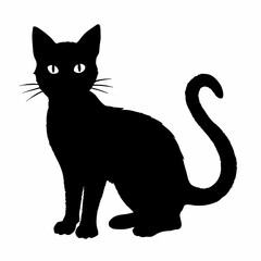 cat silhouette black vector SVG