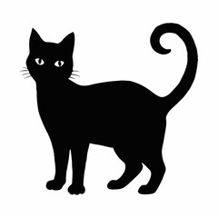cat silhouette black vector SVG