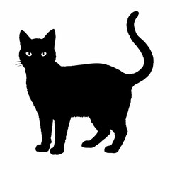 cat silhouette black vector SVG