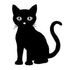 cat silhouette black vector SVG