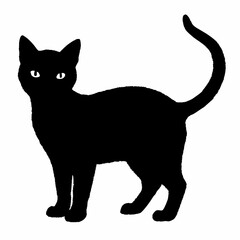 cat silhouette black vector SVG