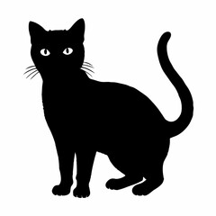 cat silhouette black vector SVG