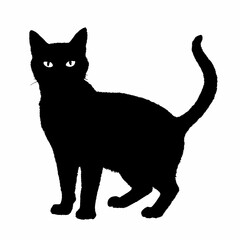 cat silhouette black vector SVG