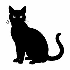 cat silhouette black vector SVG