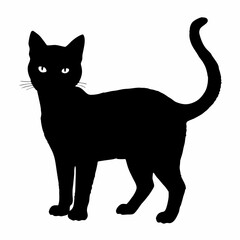 cat silhouette black vector SVG