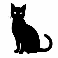 cat silhouette black vector SVG