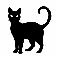 cat silhouette black vector SVG