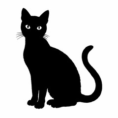 cat silhouette black vector SVG