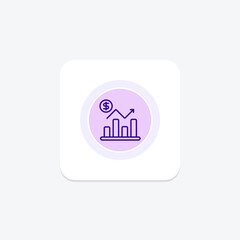 Trade Growth Statistics line icon , vector, pixel perfect, illustrator file