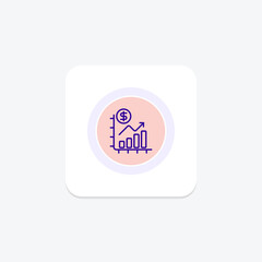 Fototapeta premium Trade Growth line icon, vector, pixel perfect, illustrator file