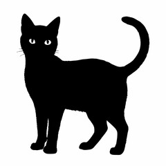 cat silhouette black vector SVG
