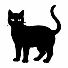 cat silhouette black vector SVG