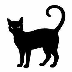 cat silhouette black vector SVG