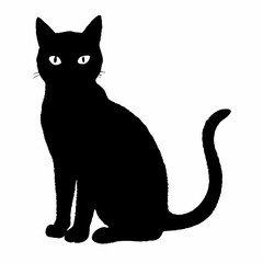 cat silhouette black vector SVG