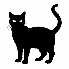 cat silhouette black vector SVG