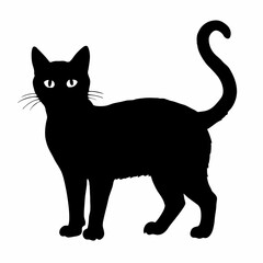 cat silhouette black vector SVG