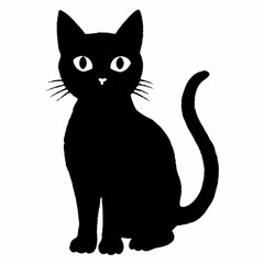 cat silhouette black vector SVG