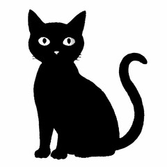 cat silhouette black vector SVG
