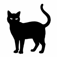 cat silhouette black vector SVG