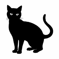 cat silhouette black vector SVG