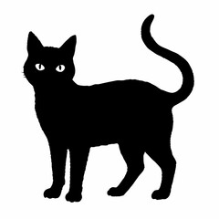 cat silhouette black vector SVG