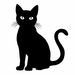 cat silhouette black vector SVG