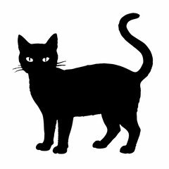 cat silhouette black vector SVG