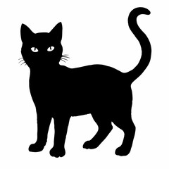 cat silhouette black vector SVG