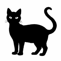 cat silhouette black vector SVG