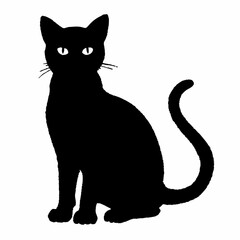cat silhouette black vector SVG