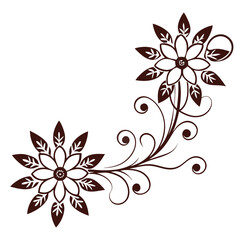Fototapeta premium Colorful floral Corner Design Vector illustration in flat style , isolated in whote background