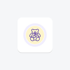Teddy Bear icon, bear, love, plush toy, cuddly line icon, editable vector icon, pixel perfect, illustrator ai file