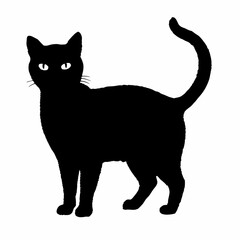 cat silhouette black vector SVG