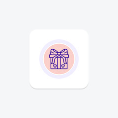 Gift Box icon, gift, love, present, surprise line icon, editable vector icon, pixel perfect, illustrator ai file