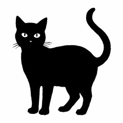 cat silhouette black vector SVG