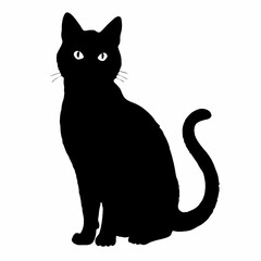 cat silhouette black vector SVG