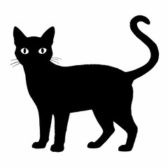 cat silhouette black vector SVG