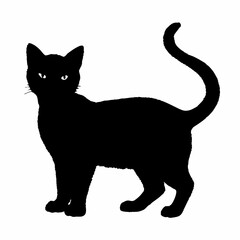 cat silhouette black vector SVG