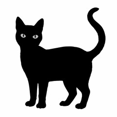 cat silhouette black vector SVG