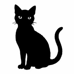 cat silhouette black vector SVG
