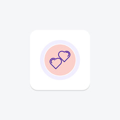 Heart icon, love, romance, symbol, passion line icon, editable vector icon, pixel perfect, illustrator ai file