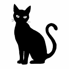 cat silhouette black vector SVG