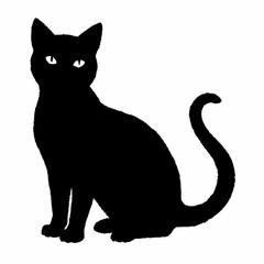 cat silhouette black vector SVG