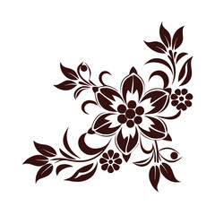 Obraz premium Colorful floral Corner Design Vector illustration in flat style , isolated in whote background