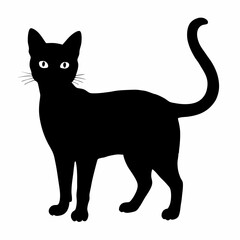 cat silhouette black vector SVG