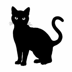 cat silhouette black vector SVG